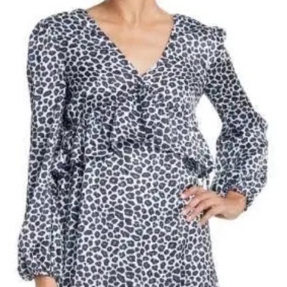 One One Six New With Tags Black Animal Cheetah Print Silky Feel Material Dress - Picture 3 of 9
